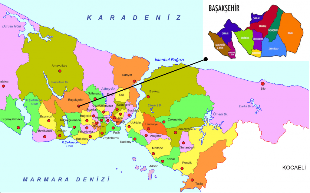 خريطة بلدية باشاك شهير